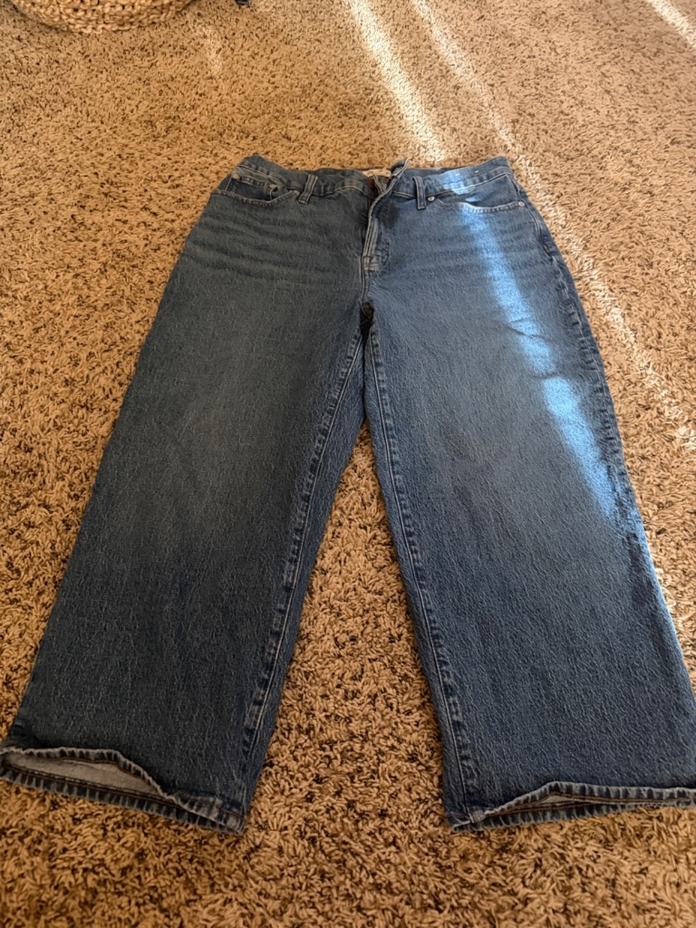 Madewell Dark Blue the perfect vintage wide-leg Crop Jeans